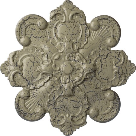 Ekena Millwork Katheryn Ceiling Medallion, Hand-Painted Castle Stone Crackle, 18 1/8"OD x 1 1/4"P CM18KACSC